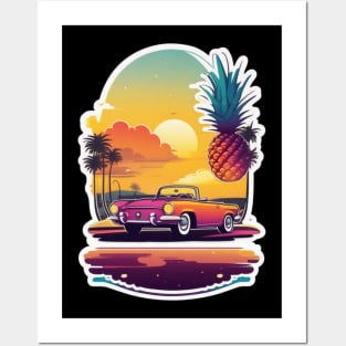 "Driving into Twilight: A Symphony of Colors on the Highway" Posters and Art